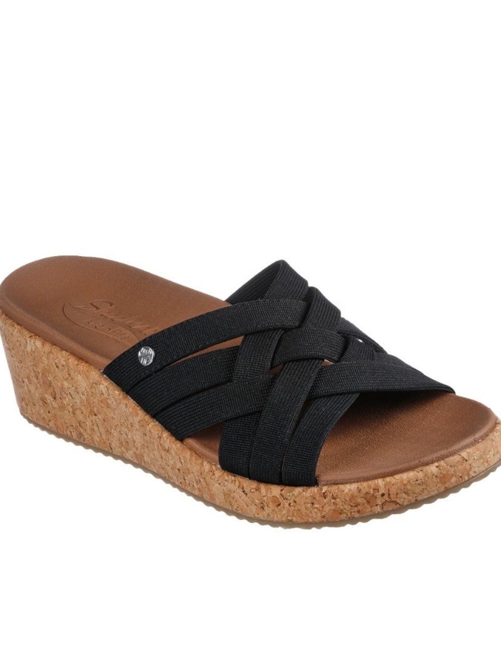 NWT Skechers Arch Fit Beverlee , Black Strappy Sandal